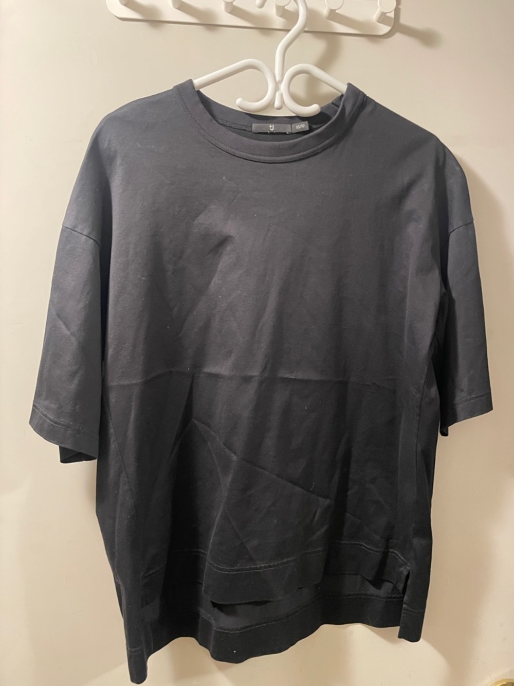 Women Uniqlo +J Jill Sander Black Oversized Crewneck boxy T-Shirt